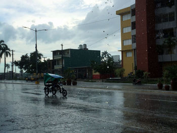 Cars parked on street