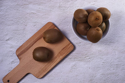 High angle view of cookies on table