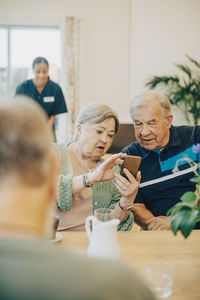 People sitting on table