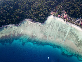 High angle view of swimming pool in sea