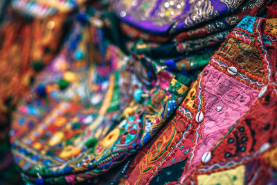 Full frame shot of multi colored textile for sale