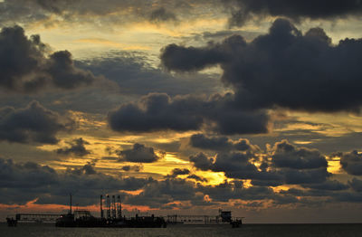 Scenic view of dramatic sky over sea