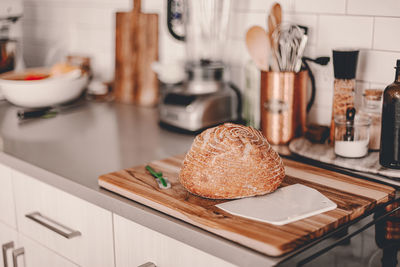 Close-up of food on table at kitchen counter