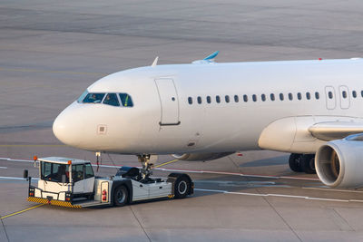 Airplane on airport runway