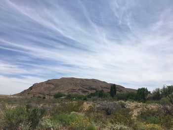 Scenic view of land against sky