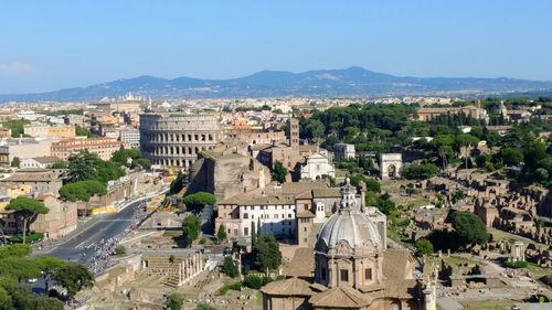 High angle view of buildings in rome