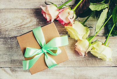 Close-up of christmas decorations on table