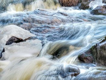 View of waterfall in winter