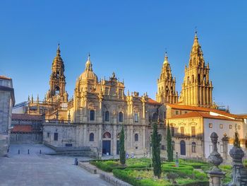 Sunset at the cathedral of santiago de compostela