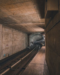 Empty railroad station platform