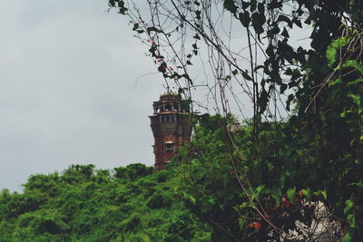 Low angle view of water tower against sky