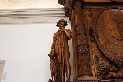 Low angle view of statue in temple