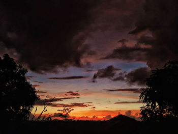 Scenic view of dramatic sky during sunset