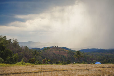 Scenic view of field against sky