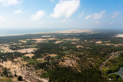 Aerial view of landscape against sky