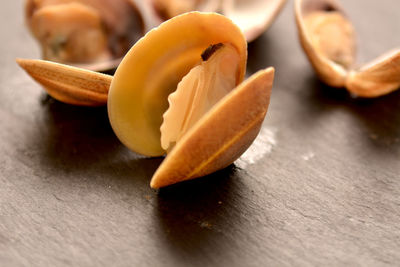 High angle view of orange on table