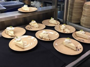 High angle view of food in tray