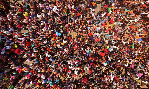 High angle view of group of people