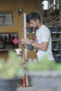 Man working at construction site