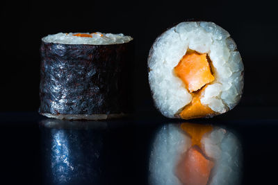 Close-up of ice cream on table