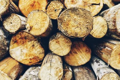 Full frame shot of logs