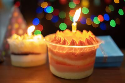 Close-up of cake on table