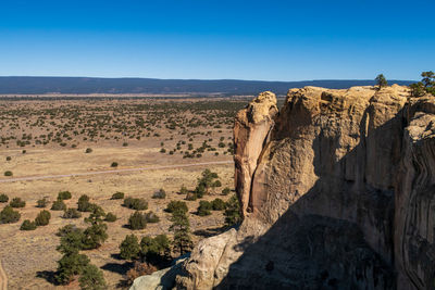 Landscape of rock formations atop el morro national monument in new mexico