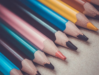 Close-up of colored pencils