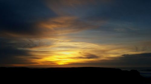 Scenic view of sea at sunset