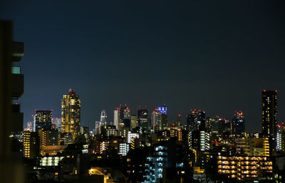 Tokyo city night view from the balcony