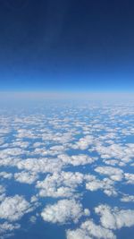Aerial view of clouds against blue sky