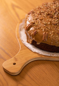 Close-up of dessert on table