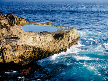 Rock formations in sea