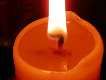 Close-up of illuminated candle