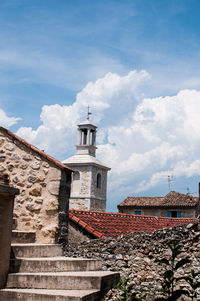 Low angle view of traditional building against sky