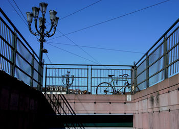 Low angle view of electricity pylon