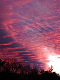 Low angle view of sky at sunset