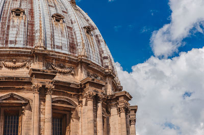 Low angle view of st peters basilica against sky