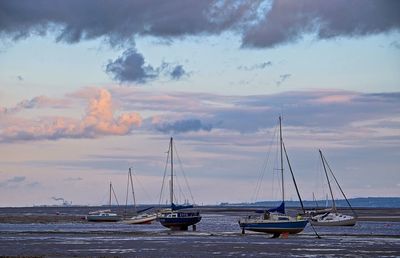 Boat sailing in sea