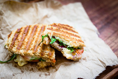 Close-up of food on cutting board