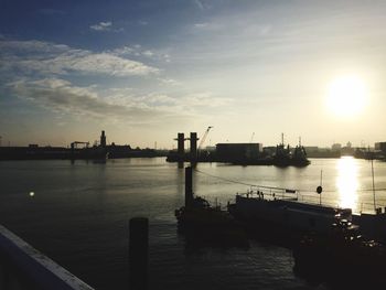 View of river at sunset