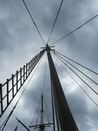 Low angle view of sailboat against sky