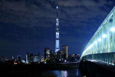 Illuminated city at night