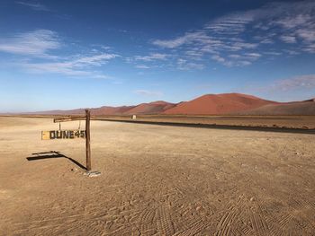 Scenic view of desert against sky