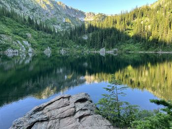 Scenic view of lake against mountain