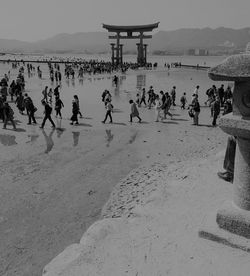 Group of people on beach