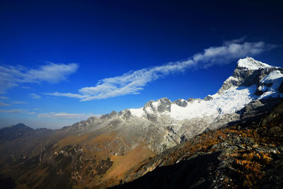 Mountain peaks against sky