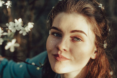 Portrait of woman at park