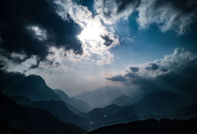 Scenic view of mountains against sky