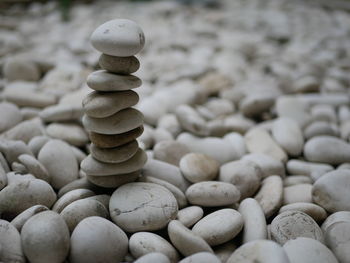 Stack of stones on pebbles